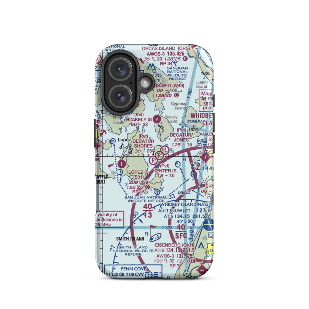 Center Island Airport (CWS) VFR Sectional  Tough iPhone Case iPhone 16 model shown