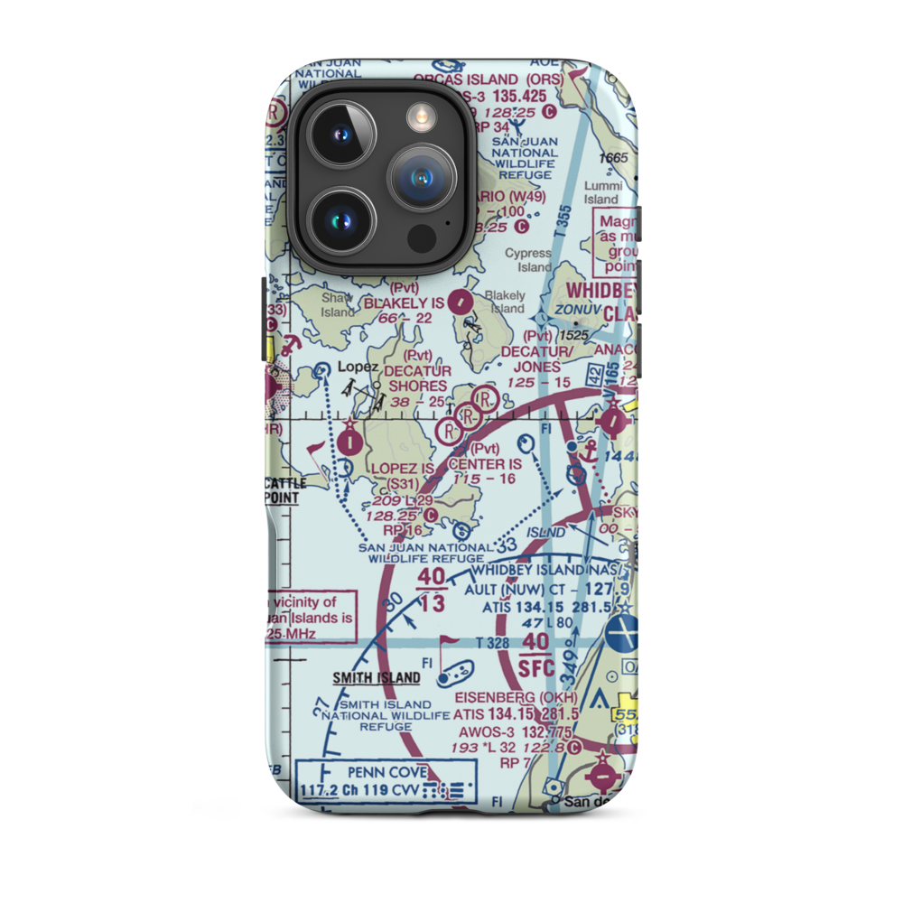 Center Island Airport (CWS) VFR Sectional  Tough iPhone Case iPhone 16 Pro Max model shown