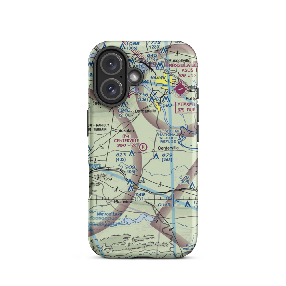 Centerville Airstrip (AR03) VFR Sectional  Tough iPhone Case iPhone 16 model shown