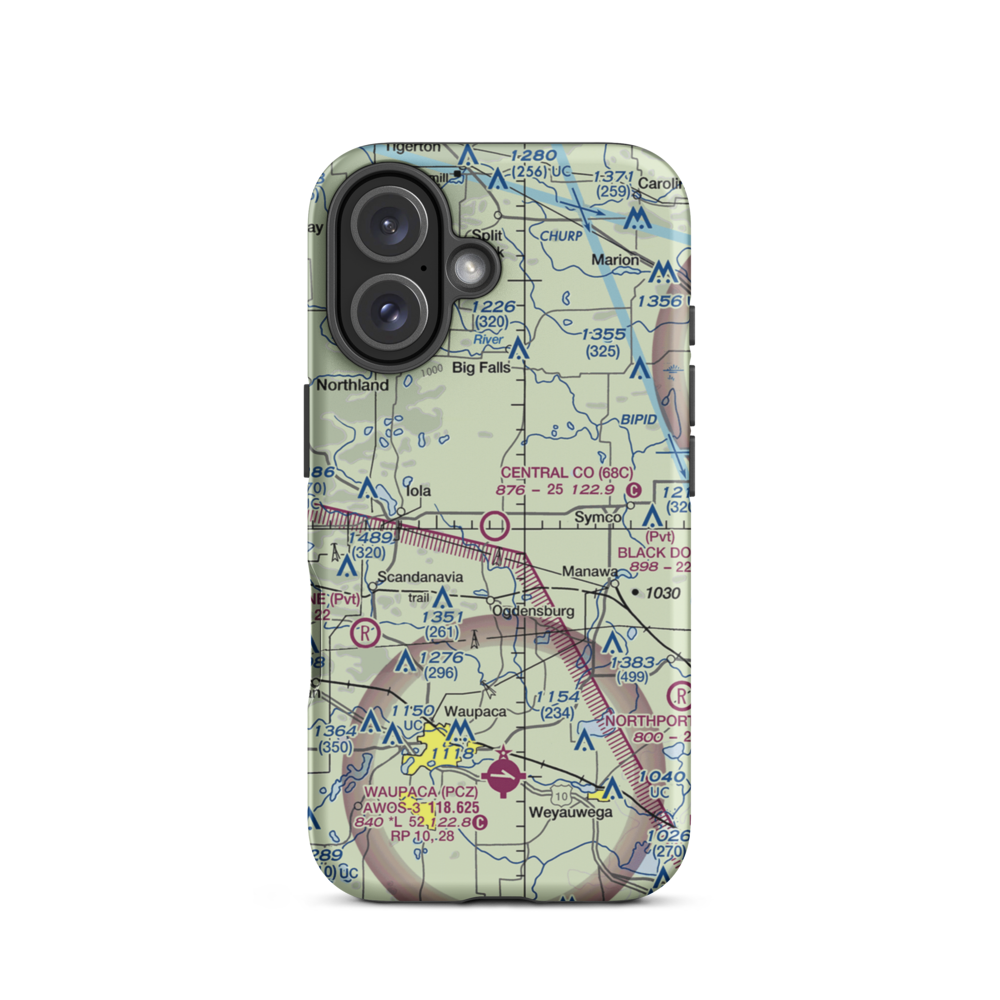 Central County Airport (68C) VFR Sectional  Tough iPhone Case iPhone 16 model shown