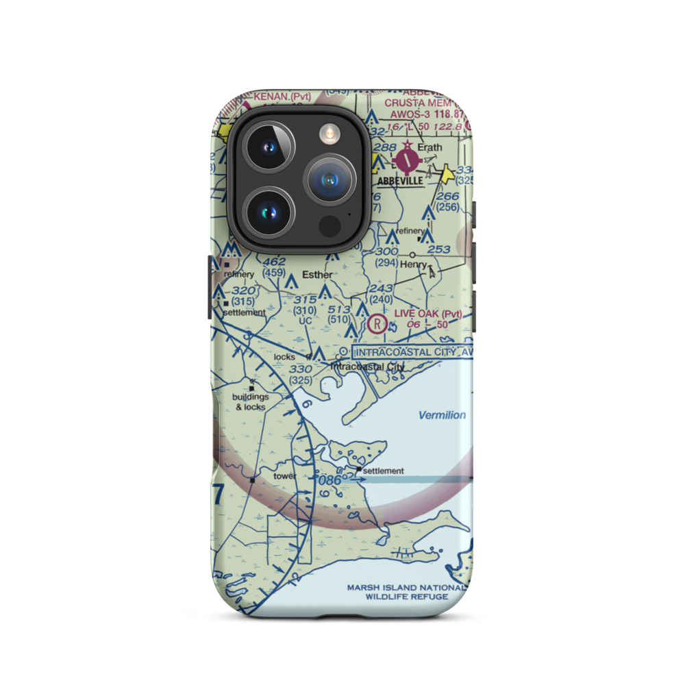 Central Industries Airport (2LA0) VFR Sectional  Tough iPhone Case iPhone 16 Pro model shown