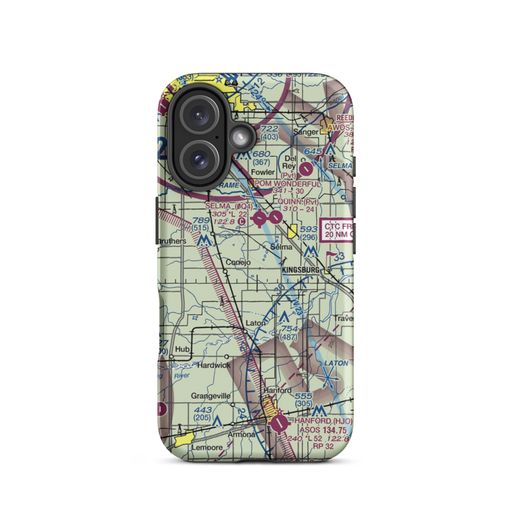 Central Valley Aviation Inc Airport (CA40) VFR Sectional  Tough iPhone Case iPhone 16 model shown