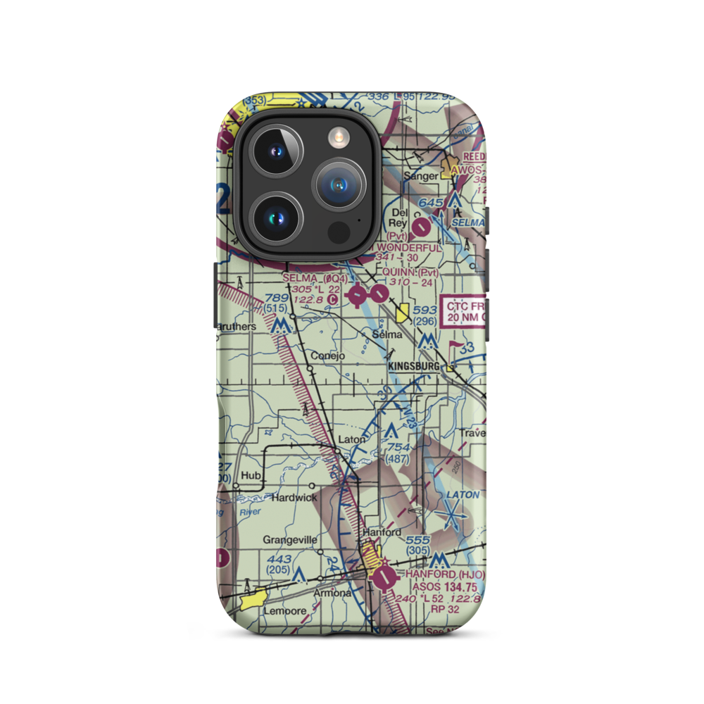 Central Valley Aviation Inc Airport (CA40) VFR Sectional  Tough iPhone Case iPhone 16 Pro model shown