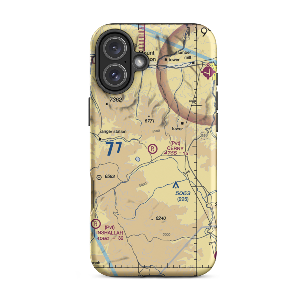 Cerny Airport (71OR) VFR Sectional  Tough iPhone Case iPhone 16 Plus model shown