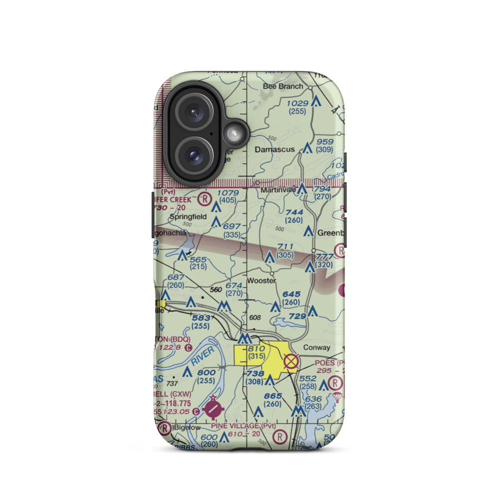 Chael Airport (AR97) VFR Sectional  Tough iPhone Case iPhone 16 model shown