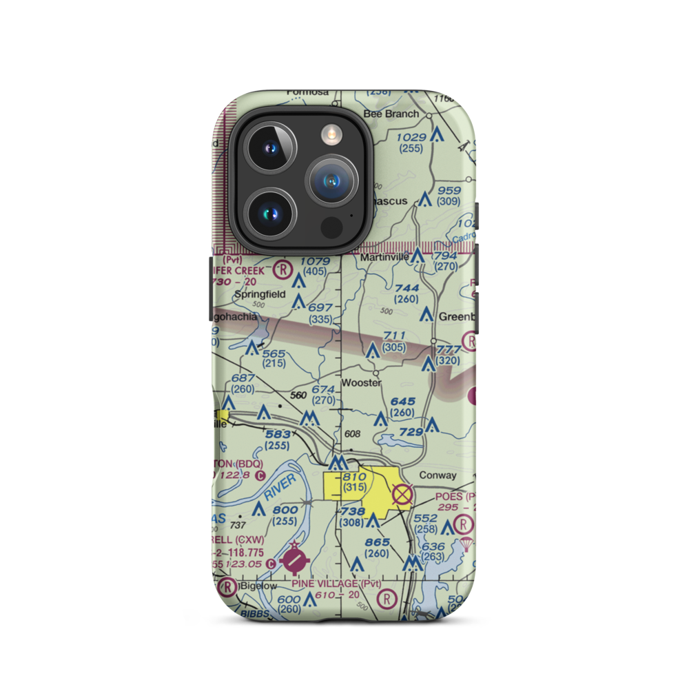 Chael Airport (AR97) VFR Sectional  Tough iPhone Case iPhone 16 Pro model shown