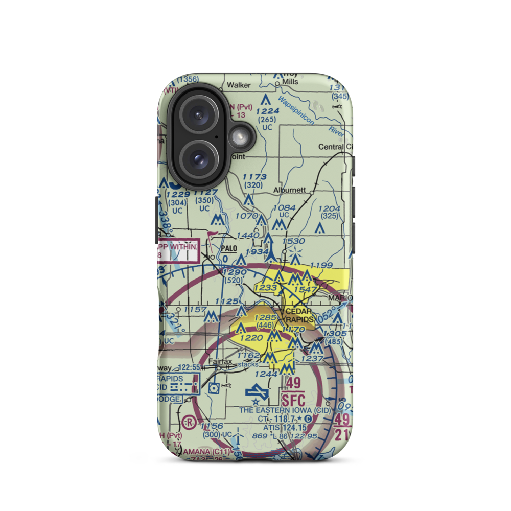 Chain Lakes Airpark (89IA) VFR Sectional  Tough iPhone Case iPhone 16 model shown