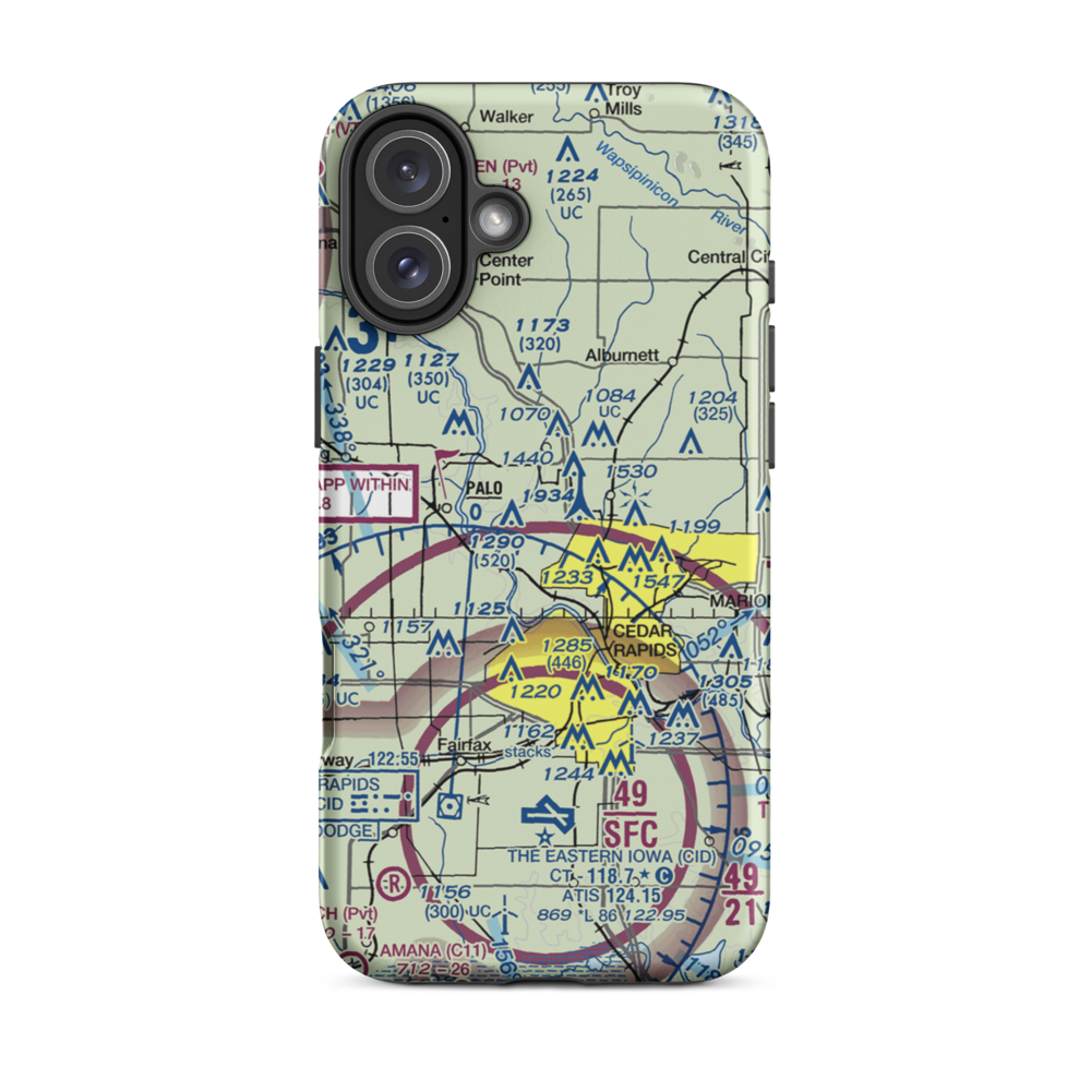 Chain Lakes Airpark (89IA) VFR Sectional  Tough iPhone Case iPhone 16 Plus model shown