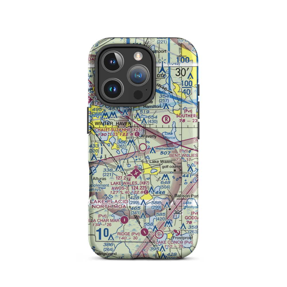 Chalet Suzanne Air Strip (X25) VFR Sectional  Tough iPhone Case iPhone 16 Pro model shown