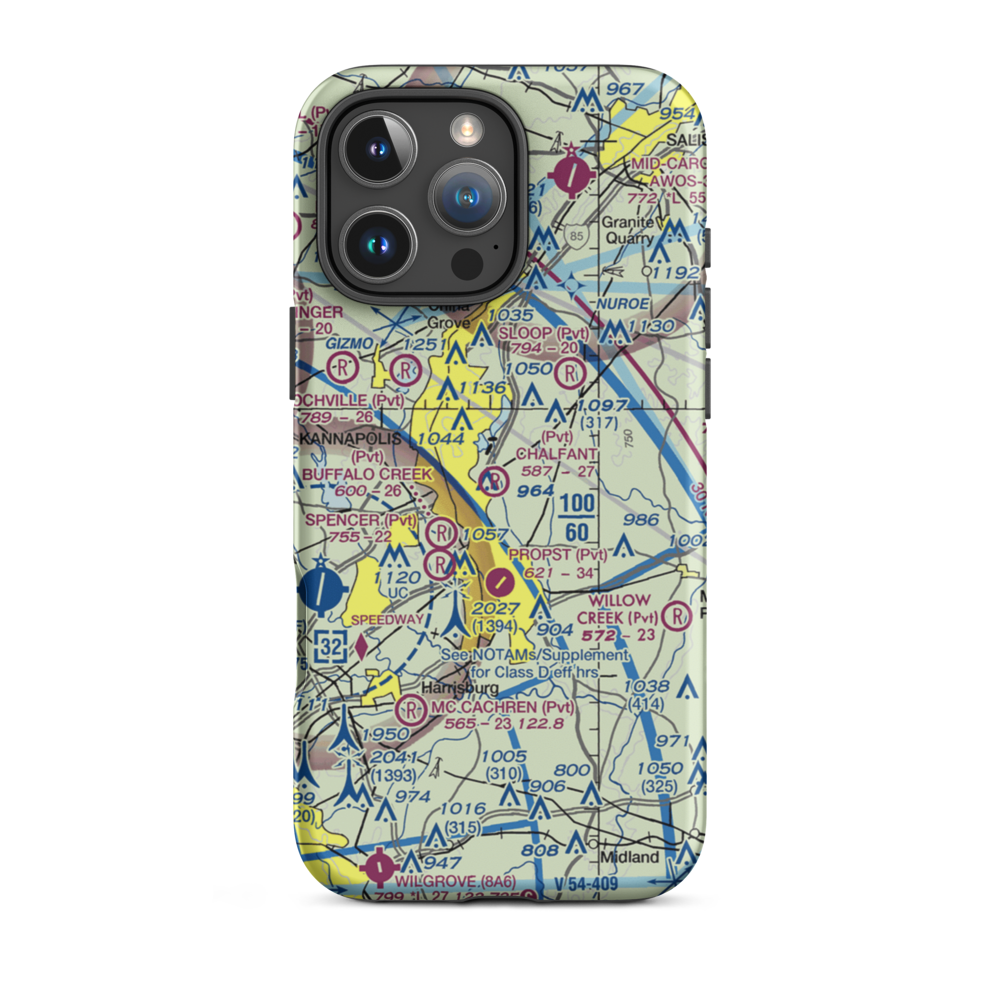 Chalfant Airport (NC77) VFR Sectional  Tough iPhone Case iPhone 16 Pro Max model shown