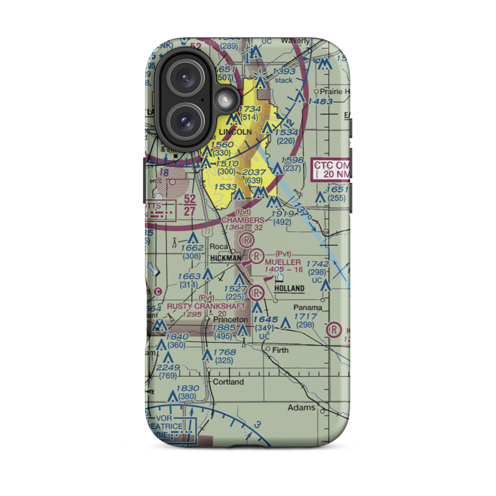 Chambers Airfield (NE80) VFR Sectional  Tough iPhone Case iPhone 16 Plus model shown