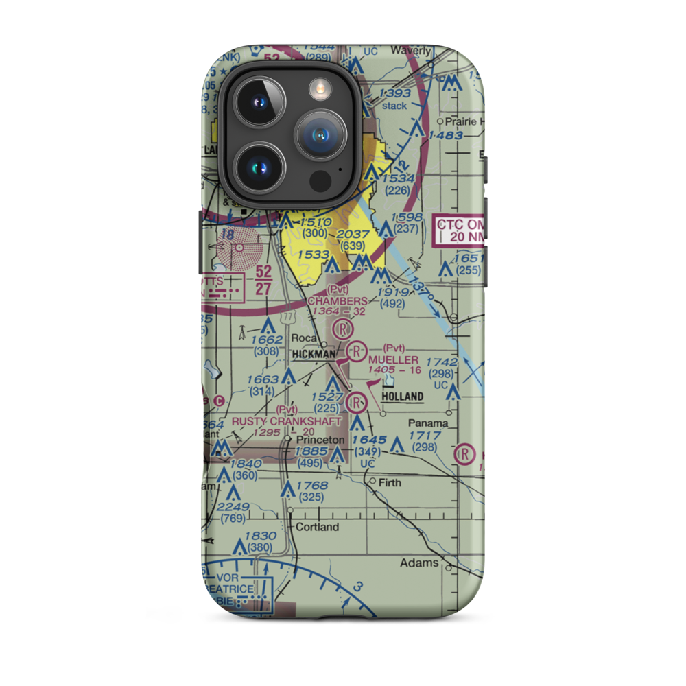 Chambers Airfield (NE80) VFR Sectional  Tough iPhone Case iPhone 16 Pro Max model shown