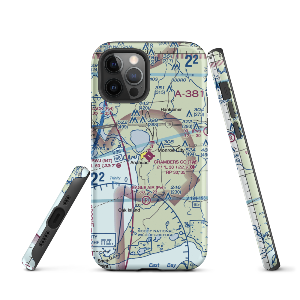 Chambers County Airport (T00) VFR Sectional  Tough iPhone Case iPhone 12 Pro model shown