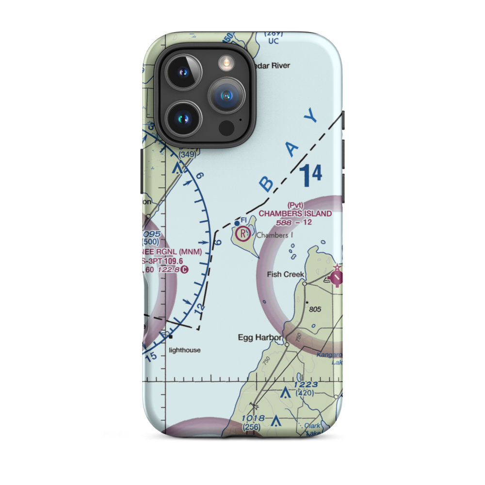 Chambers Island Airport (30WI) VFR Sectional  Tough iPhone Case iPhone 16 Pro Max model shown