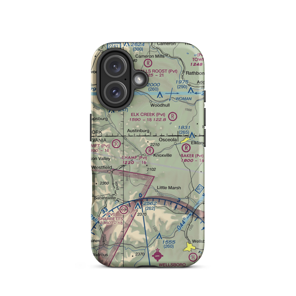 Champ Field (6PS3) VFR Sectional  Tough iPhone Case iPhone 16 model shown