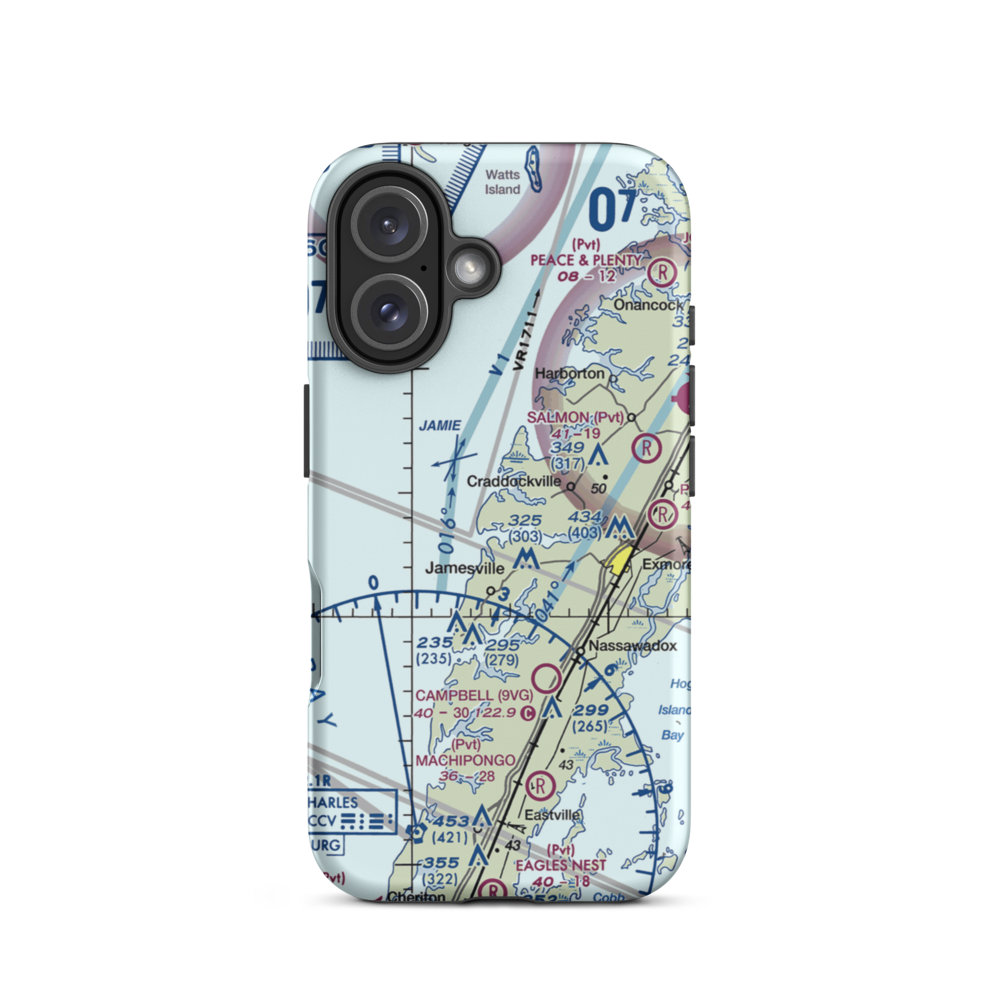 Chance Airport (VA89) VFR Sectional  Tough iPhone Case iPhone 16 model shown