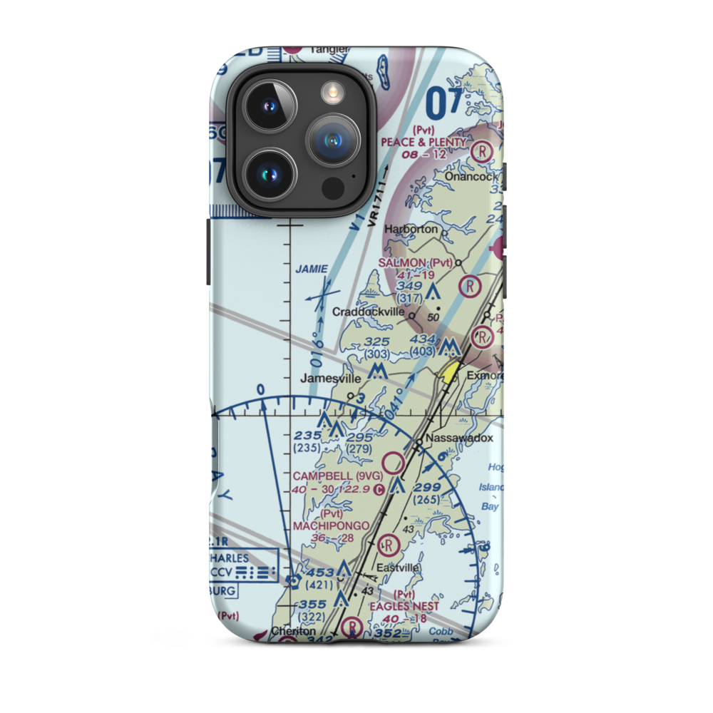 Chance Airport (VA89) VFR Sectional  Tough iPhone Case iPhone 16 Pro Max model shown