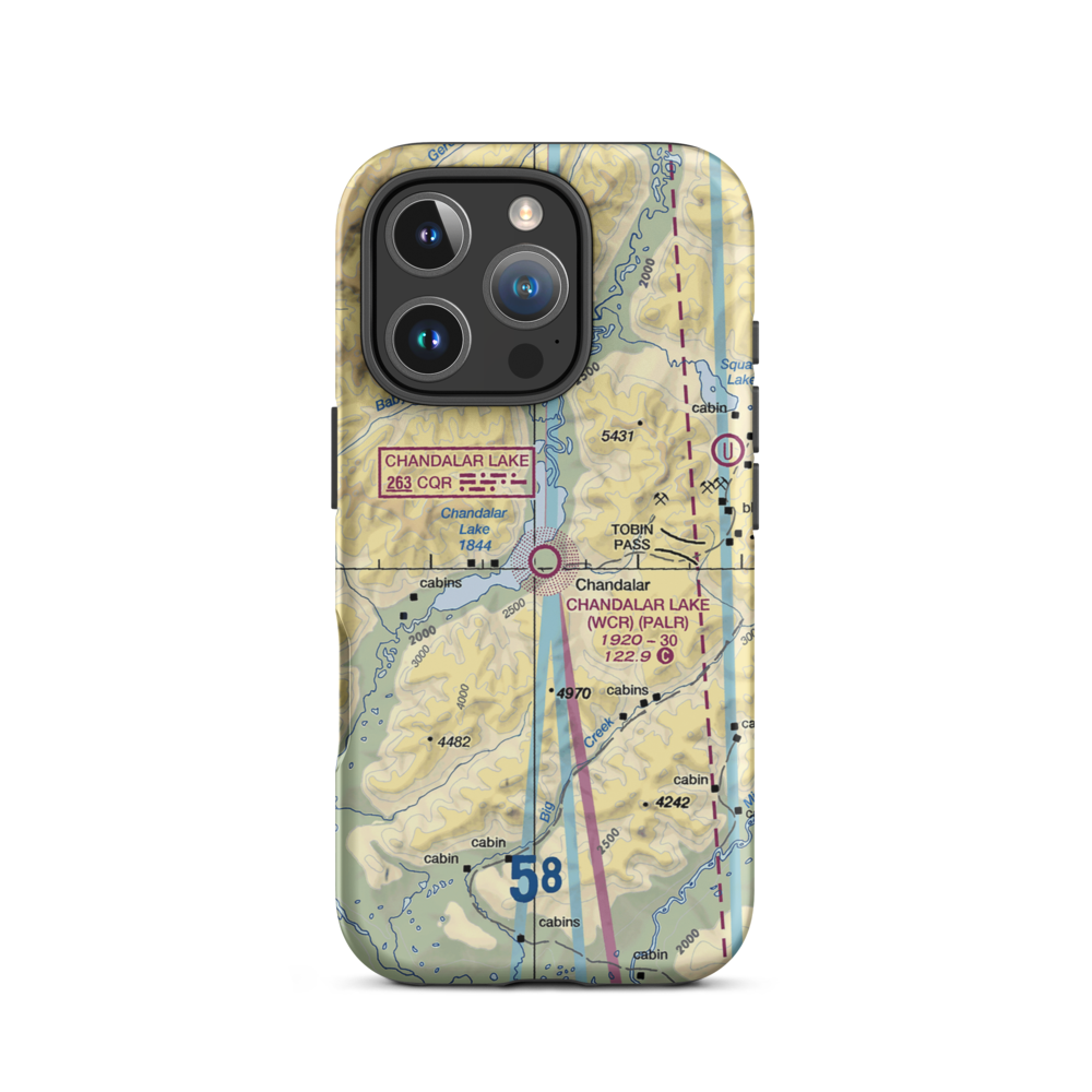 Chandalar Lake Airport (WCR) VFR Sectional  Tough iPhone Case iPhone 16 Pro model shown