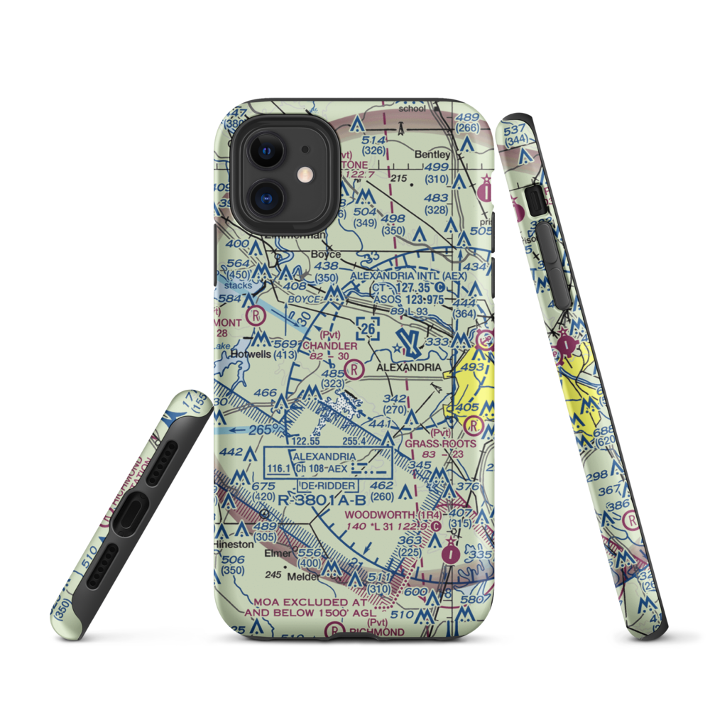 Chandler Airport (9LA6) VFR Sectional  Tough iPhone Case iPhone 11 model shown