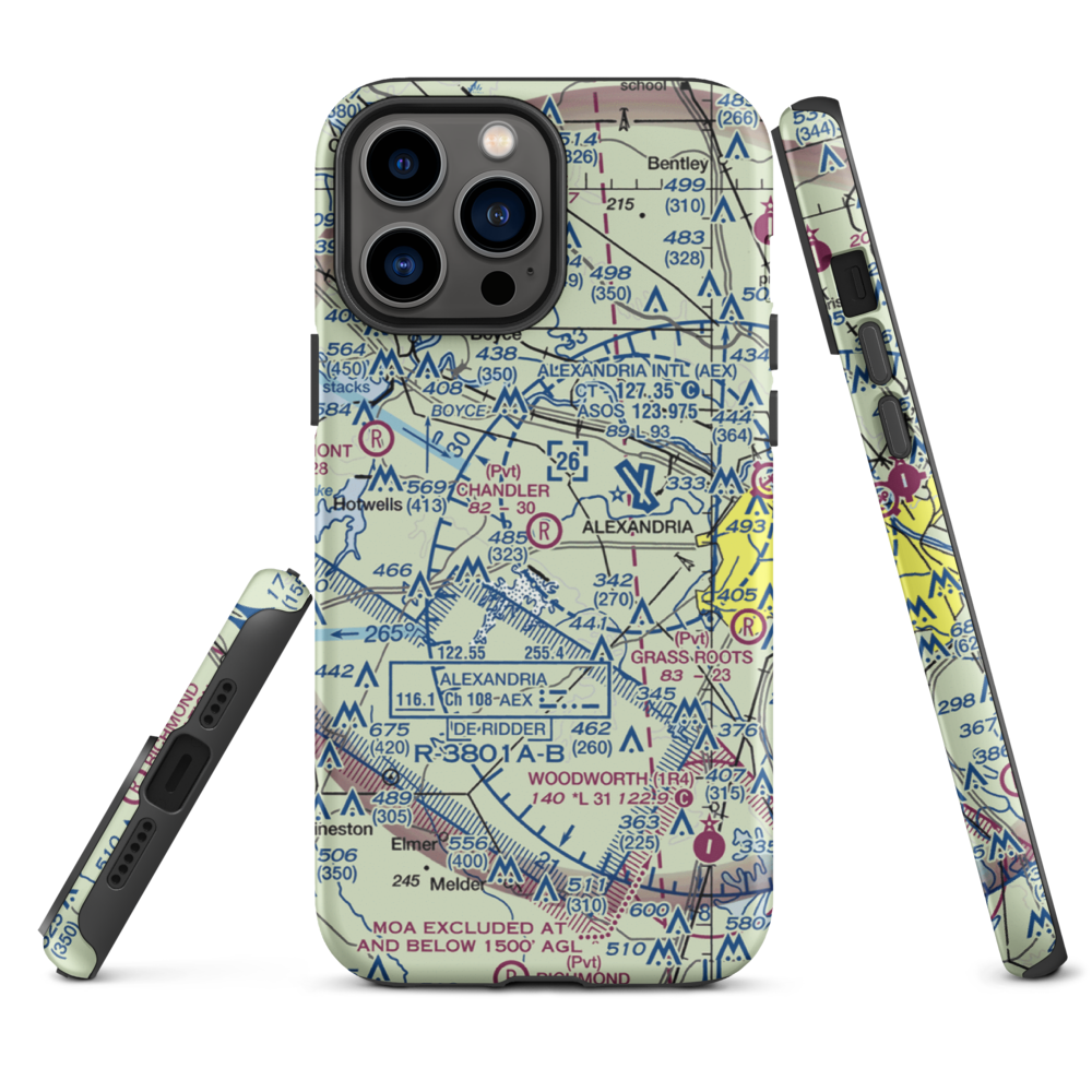 Chandler Airport (9LA6) VFR Sectional  Tough iPhone Case iPhone 13 Pro Max model shown