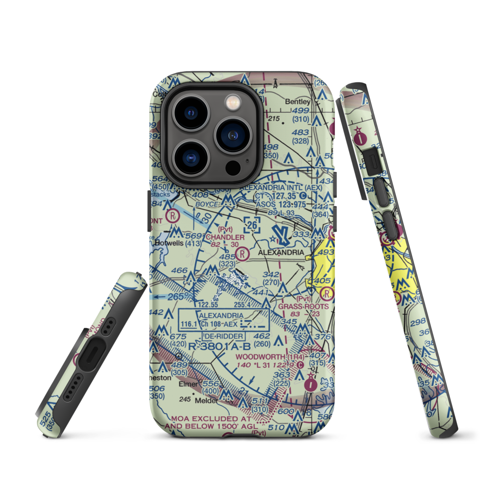 Chandler Airport (9LA6) VFR Sectional  Tough iPhone Case iPhone 14 Pro model shown