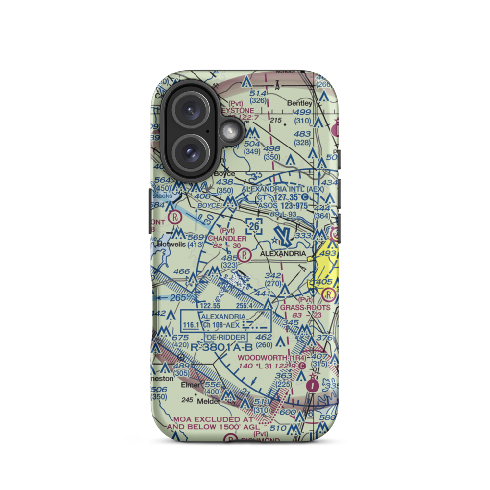 Chandler Airport (9LA6) VFR Sectional  Tough iPhone Case iPhone 16 model shown