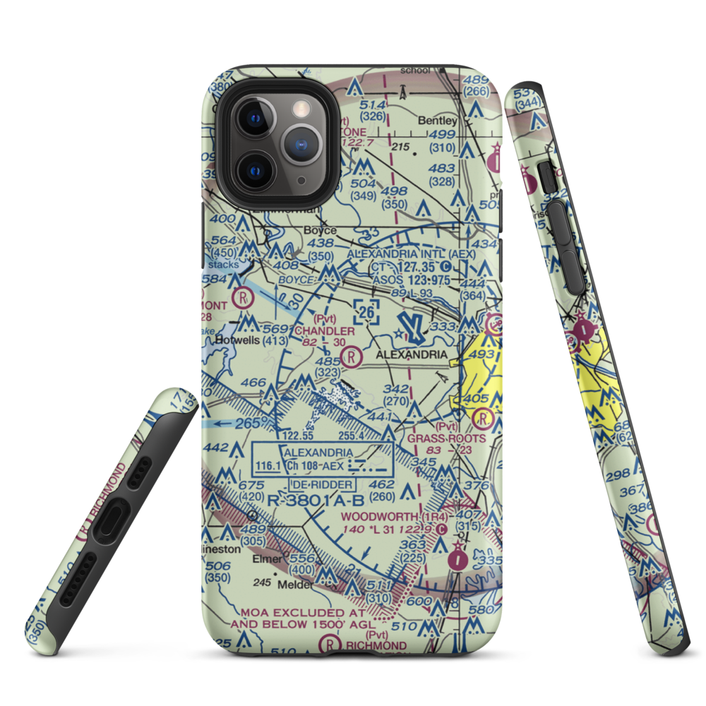 Chandler Airport (9LA6) VFR Sectional  Tough iPhone Case iPhone 11 Pro Max model shown