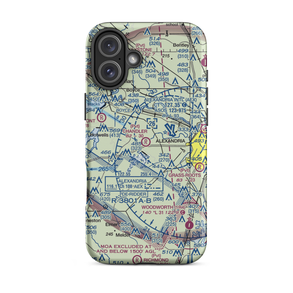 Chandler Airport (9LA6) VFR Sectional  Tough iPhone Case iPhone 16 Plus model shown