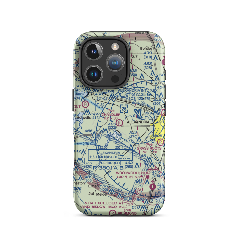 Chandler Airport (9LA6) VFR Sectional  Tough iPhone Case iPhone 16 Pro model shown