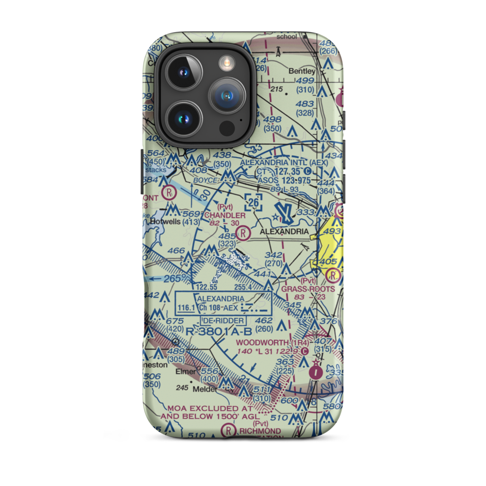Chandler Airport (9LA6) VFR Sectional  Tough iPhone Case iPhone 16 Pro Max model shown