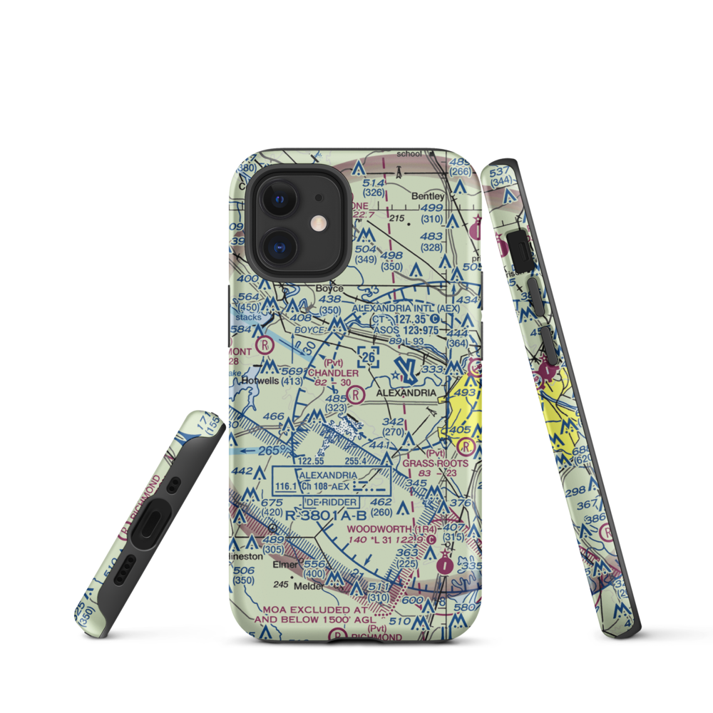 Chandler Airport (9LA6) VFR Sectional  Tough iPhone Case iPhone 12 mini model shown