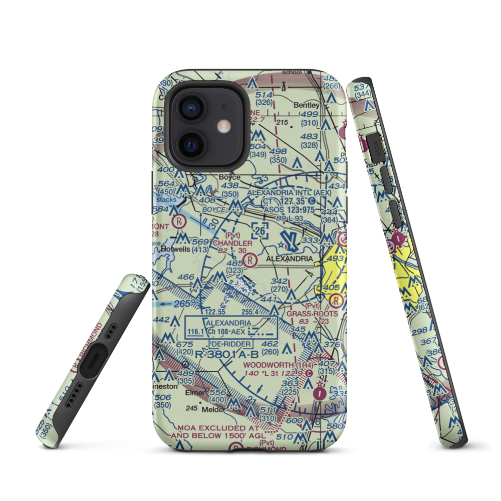 Chandler Airport (9LA6) VFR Sectional  Tough iPhone Case iPhone 12 model shown