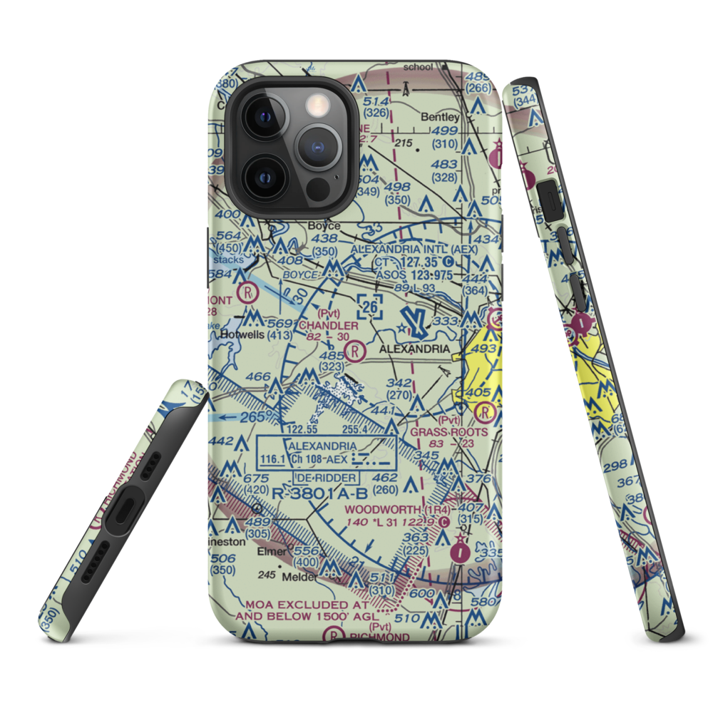 Chandler Airport (9LA6) VFR Sectional  Tough iPhone Case iPhone 12 Pro Max model shown