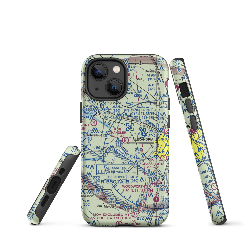 Chandler Airport (9LA6) VFR Sectional  Tough iPhone Case iPhone 13 mini model shown