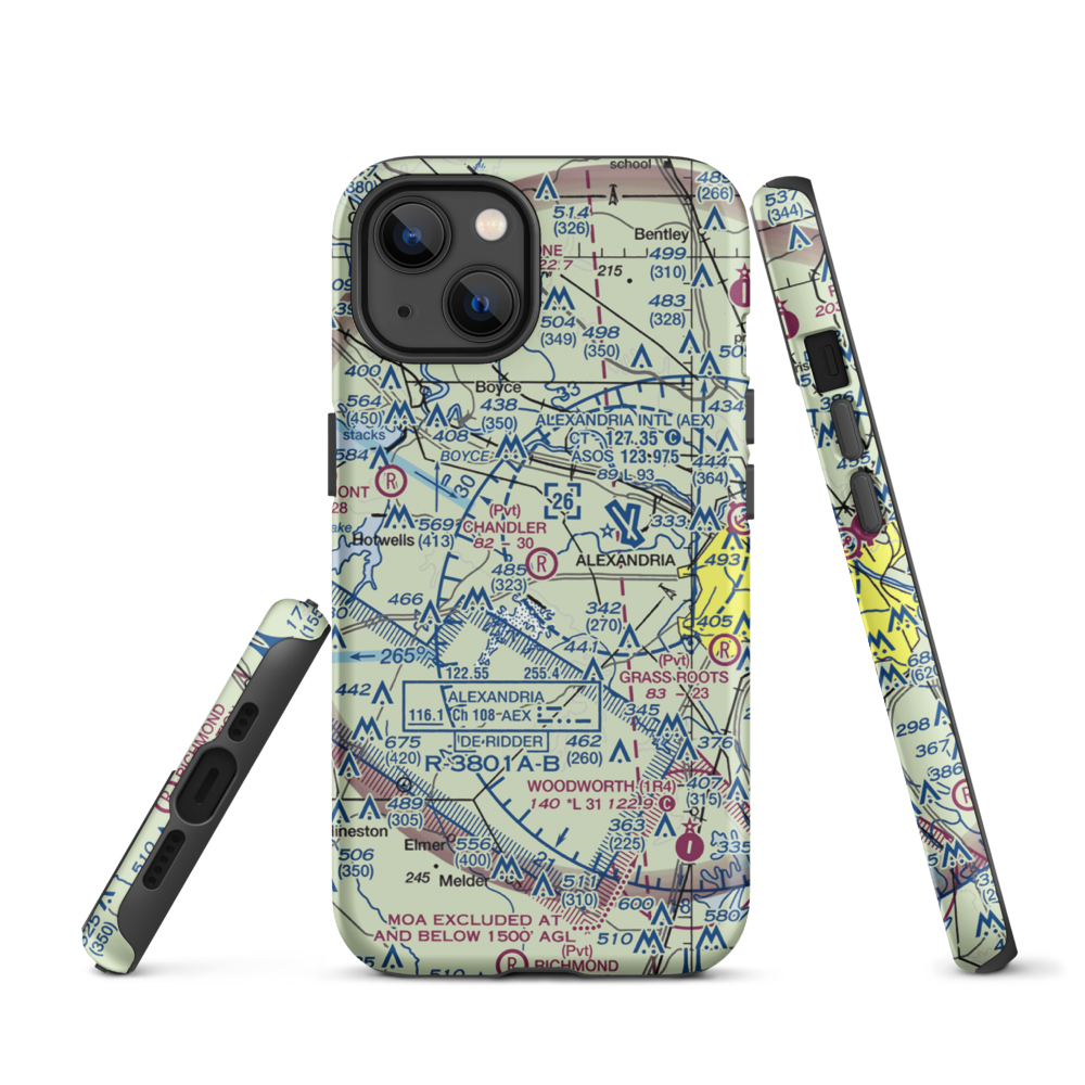 Chandler Airport (9LA6) VFR Sectional  Tough iPhone Case iPhone 13 model shown