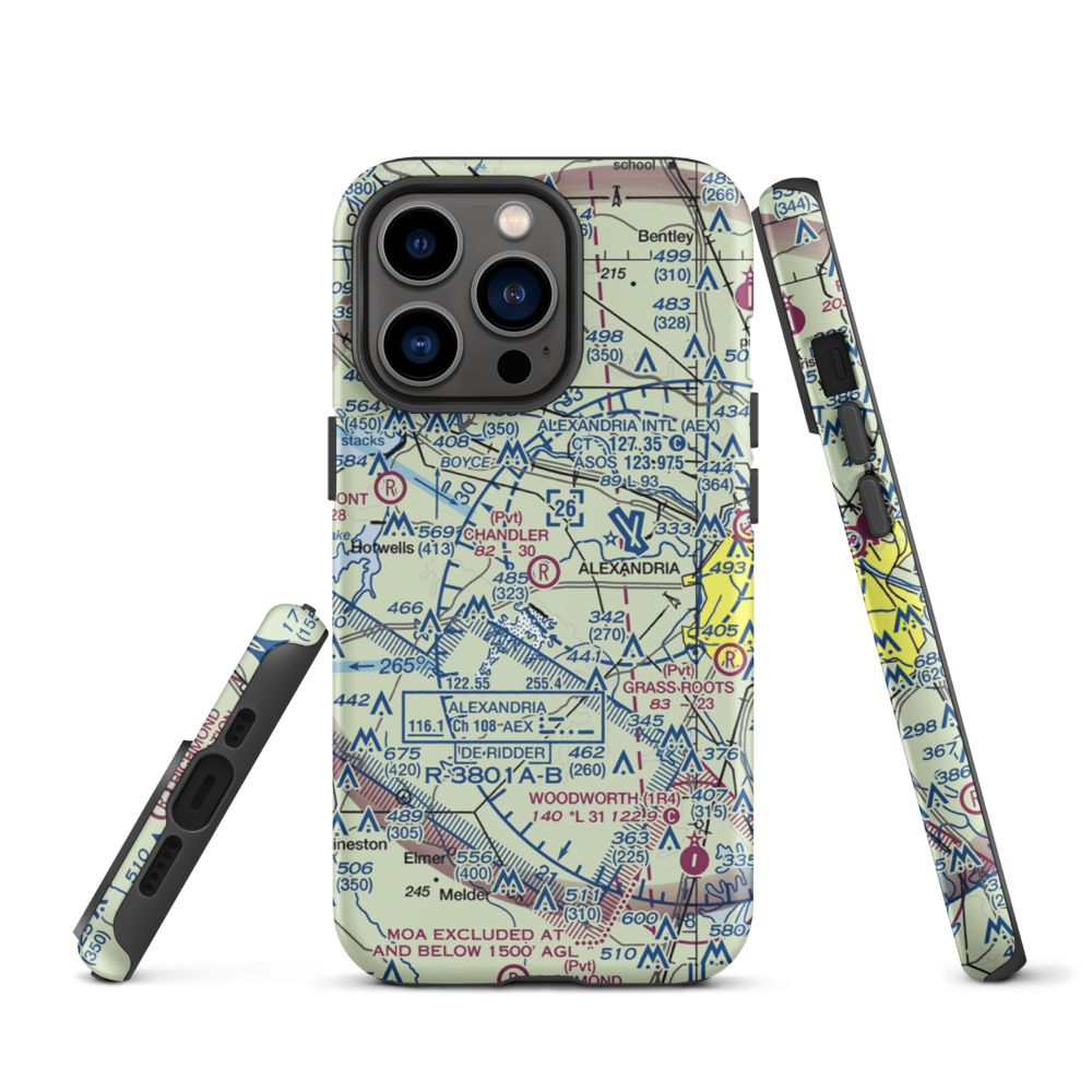 Chandler Airport (9LA6) VFR Sectional  Tough iPhone Case iPhone 13 Pro model shown