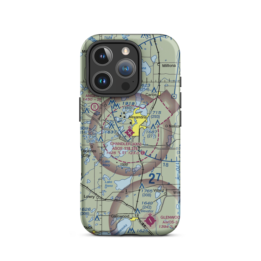 Chandler Field (AXN) VFR Sectional  Tough iPhone Case iPhone 16 Pro model shown