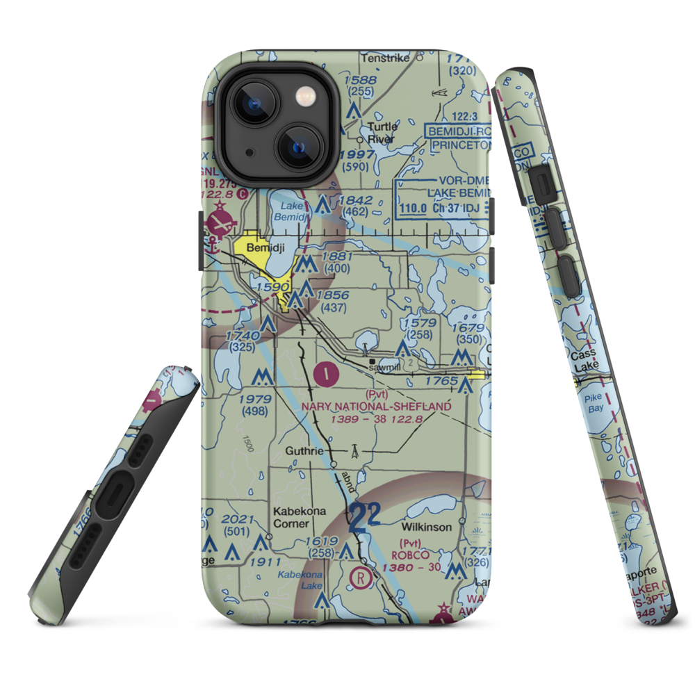 Chandler Personal Use Airport (38MN) VFR Sectional  Tough iPhone Case iPhone 14 Plus model shown