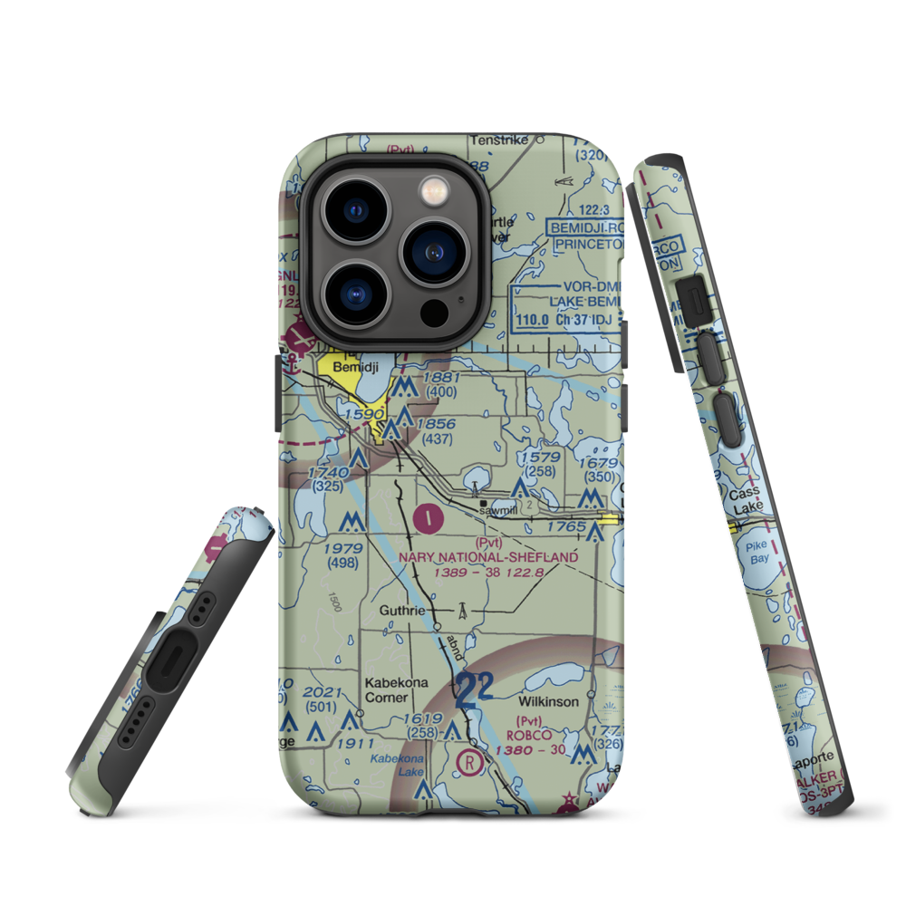 Chandler Personal Use Airport (38MN) VFR Sectional  Tough iPhone Case iPhone 14 Pro model shown