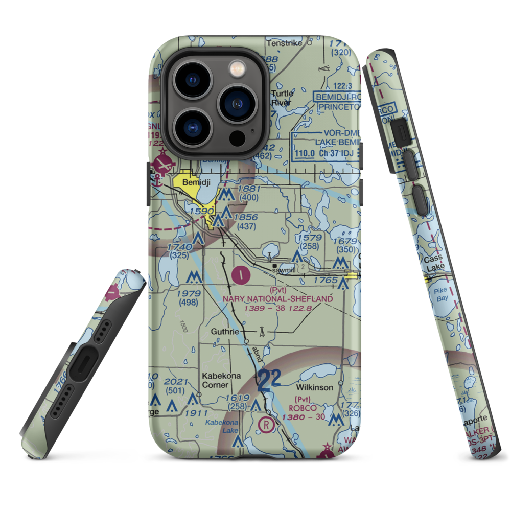 Chandler Personal Use Airport (38MN) VFR Sectional  Tough iPhone Case iPhone 14 Pro Max model shown