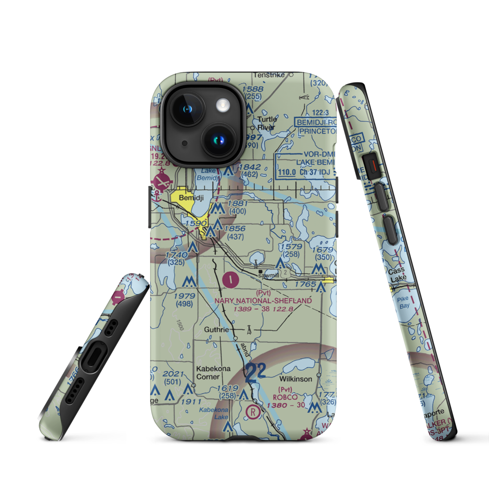 Chandler Personal Use Airport (38MN) VFR Sectional  Tough iPhone Case iPhone 15 model shown