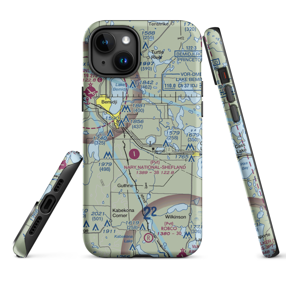 Chandler Personal Use Airport (38MN) VFR Sectional  Tough iPhone Case iPhone 15 Plus model shown