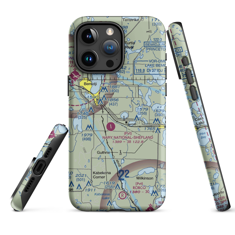 Chandler Personal Use Airport (38MN) VFR Sectional  Tough iPhone Case iPhone 15 Pro Max model shown