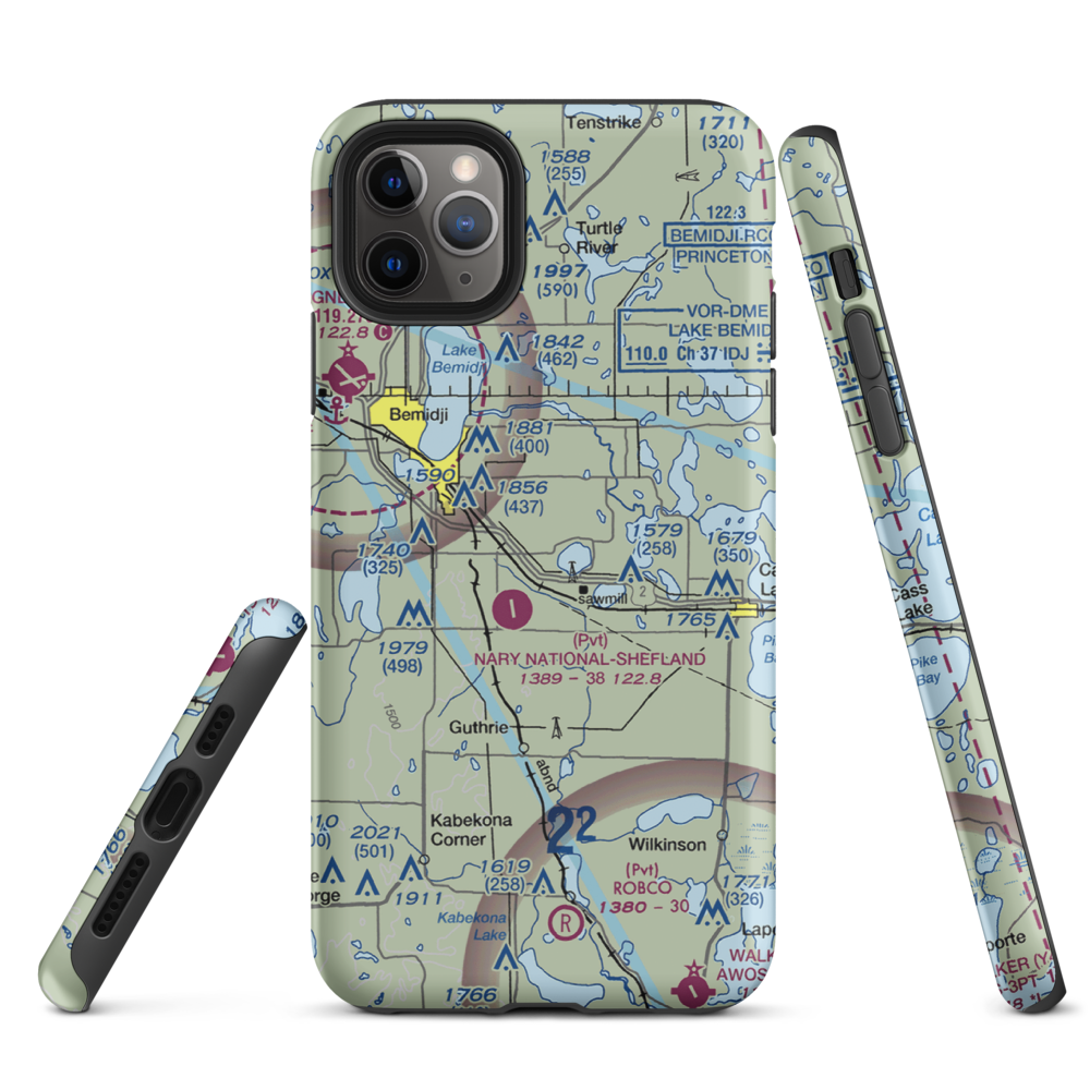 Chandler Personal Use Airport (38MN) VFR Sectional  Tough iPhone Case iPhone 11 Pro Max model shown