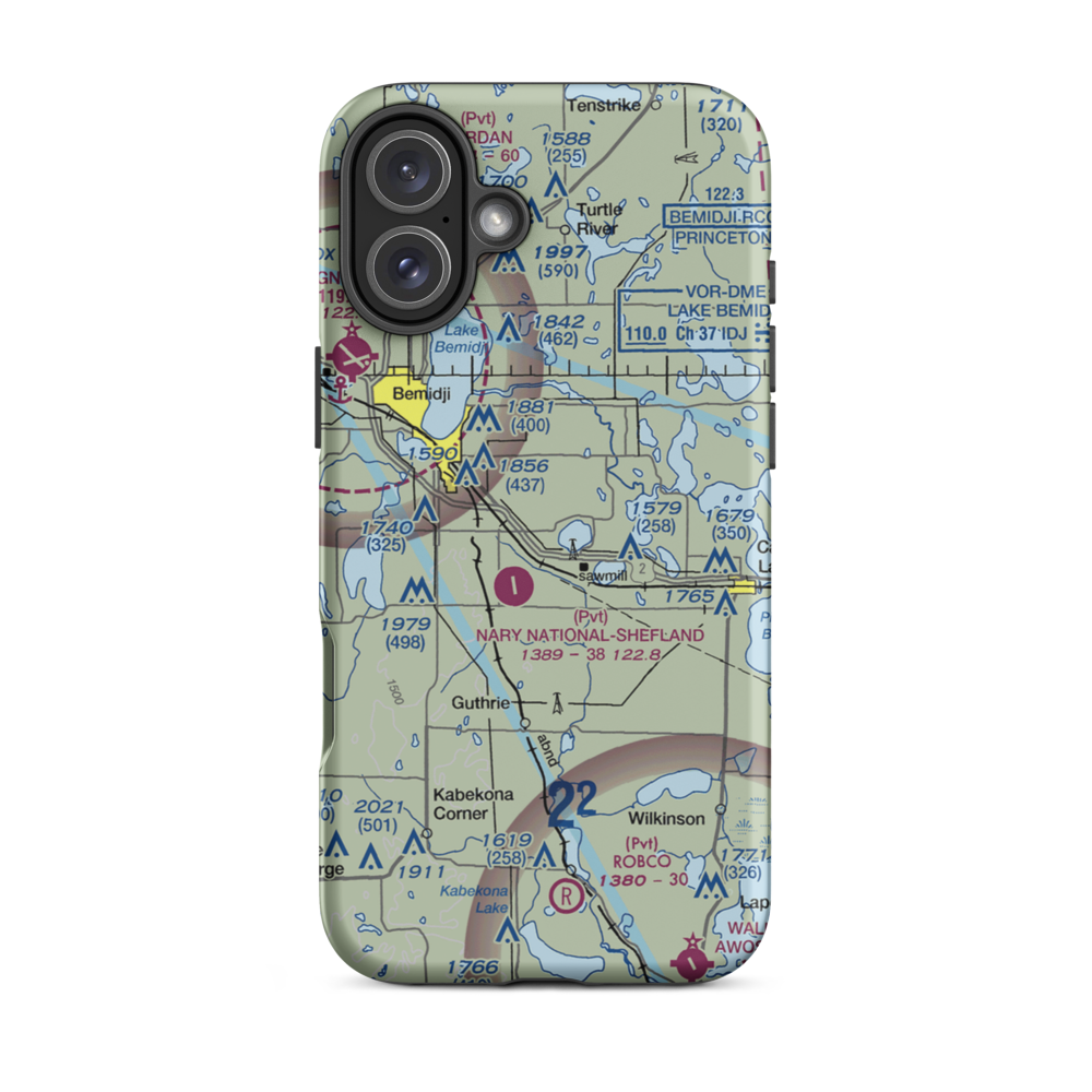 Chandler Personal Use Airport (38MN) VFR Sectional  Tough iPhone Case iPhone 16 Plus model shown