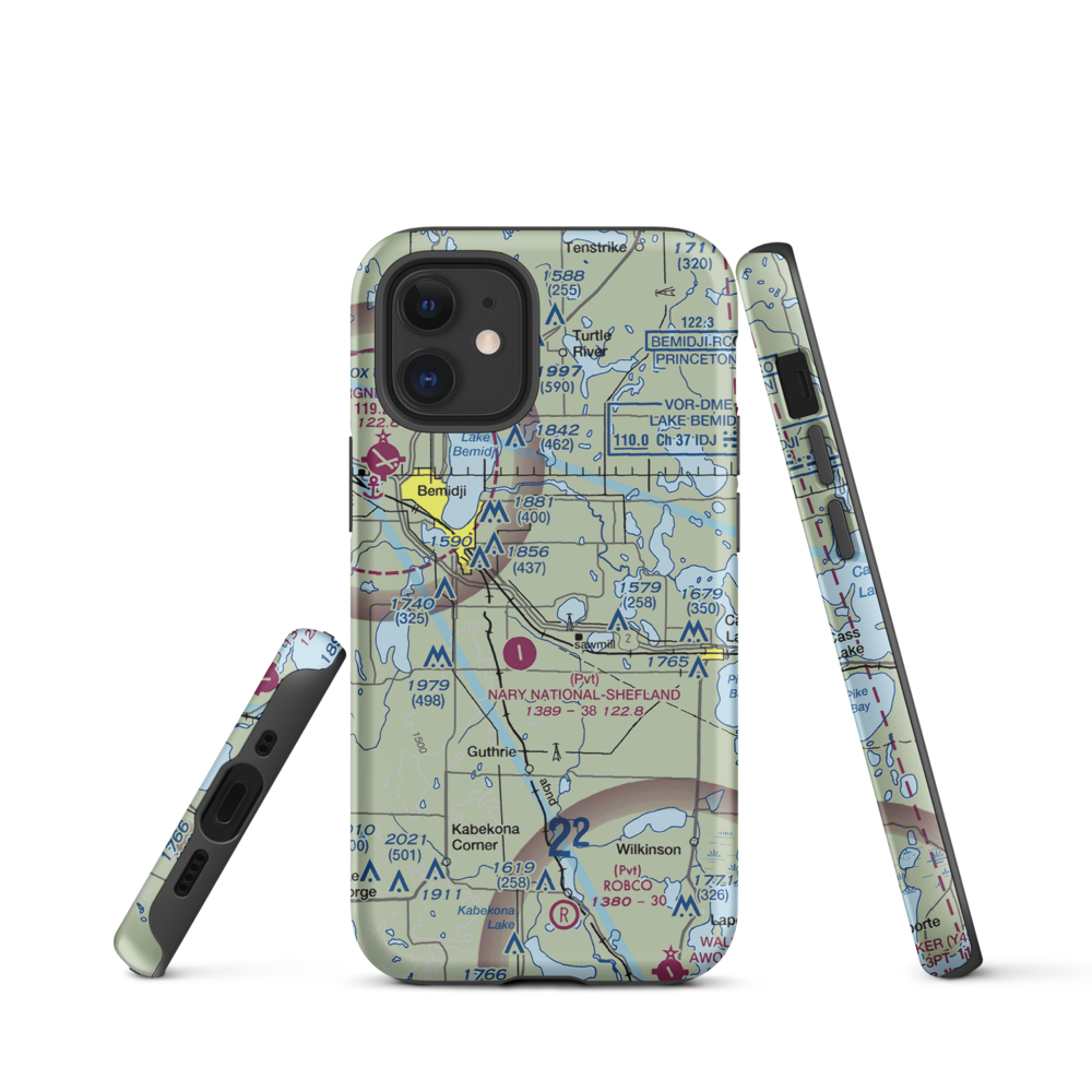 Chandler Personal Use Airport (38MN) VFR Sectional  Tough iPhone Case iPhone 12 mini model shown