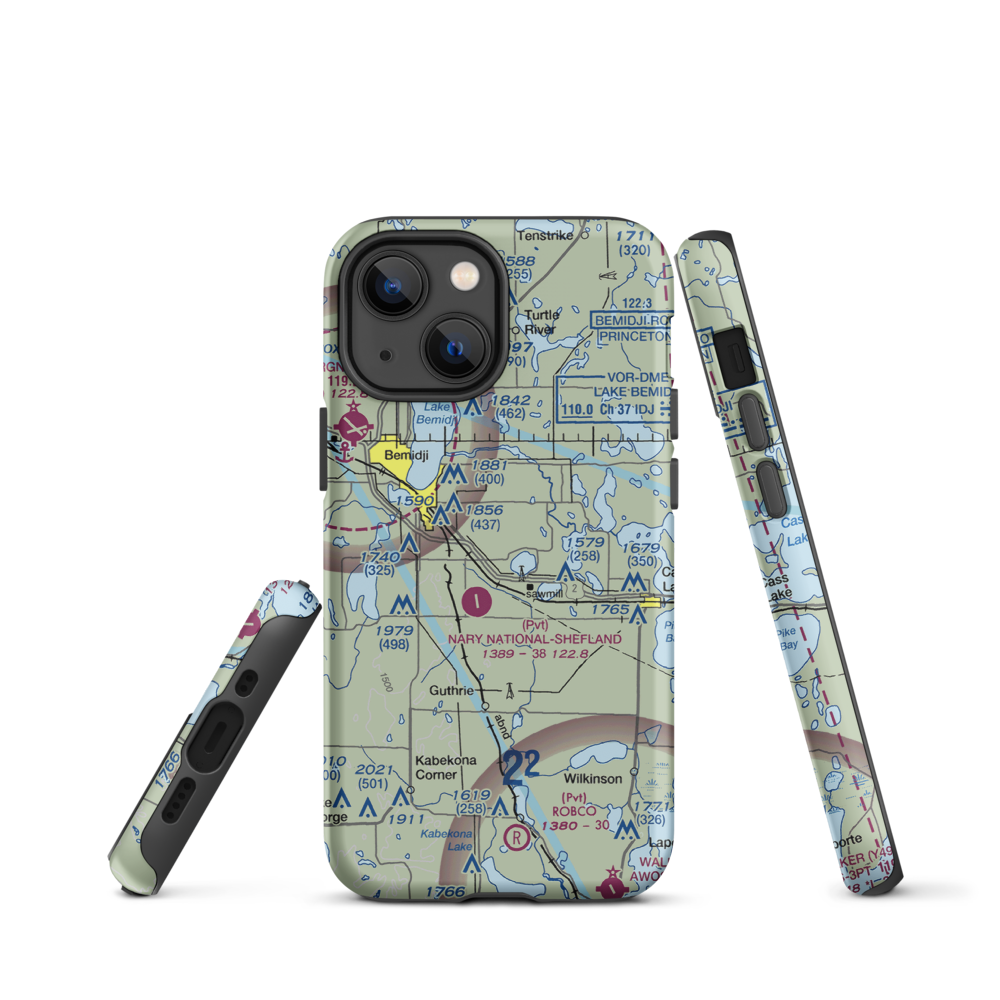 Chandler Personal Use Airport (38MN) VFR Sectional  Tough iPhone Case iPhone 13 mini model shown