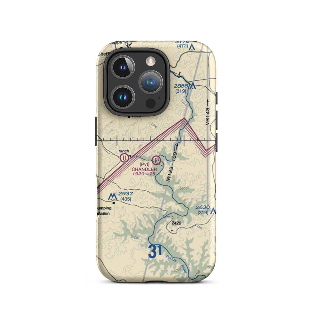 Chandler Ranch Airport (US-0661) VFR Sectional  Tough iPhone Case iPhone 16 Pro model shown