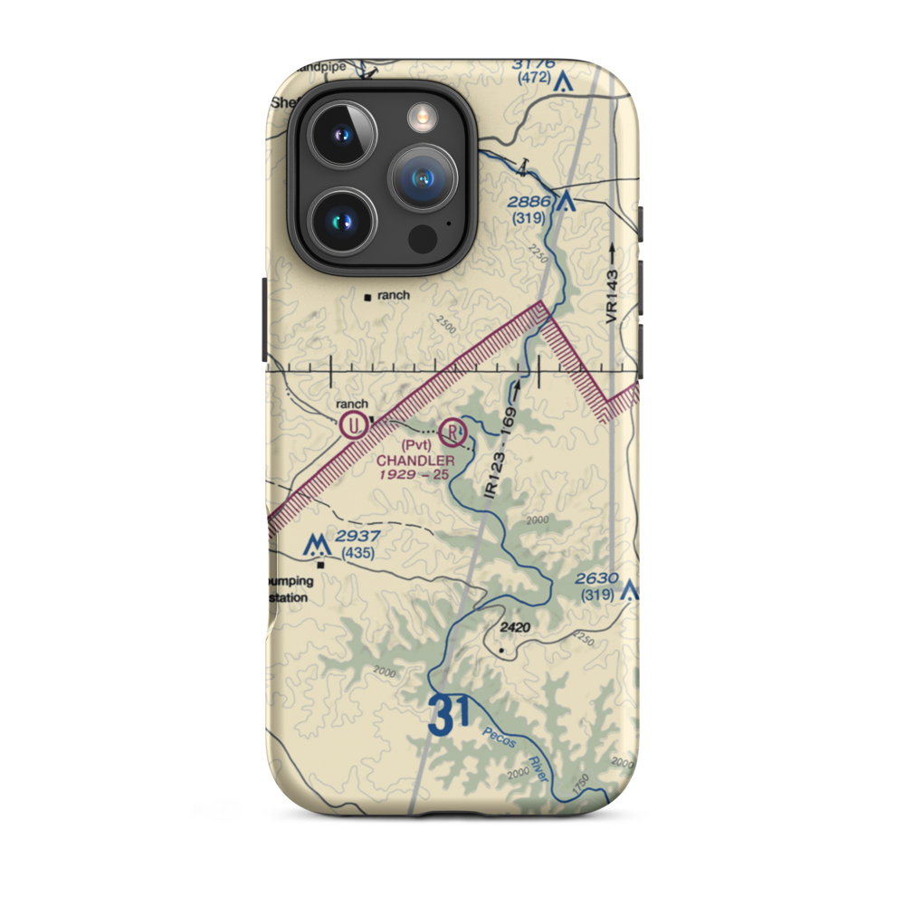 Chandler Ranch Airport (US-0661) VFR Sectional  Tough iPhone Case iPhone 16 Pro Max model shown
