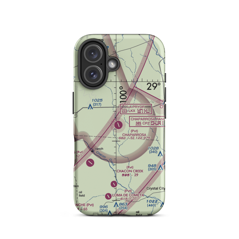 Chaparrosa Ranch Airport (72TE) VFR Sectional  Tough iPhone Case iPhone 16 model shown